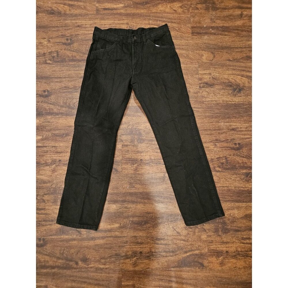 NEW Wrangler Rustler Jeans Mens 34 x 32 Black Denim Regular Fit Straight Leg